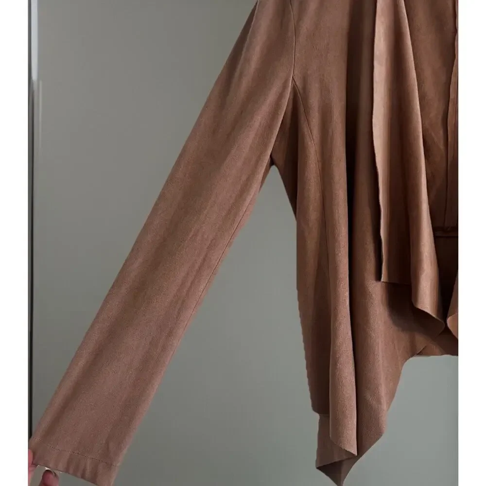 Forever21 Mauve Faux Suede Jacket Open-front, flowy and effortless look Size M - Picture 3 of 6